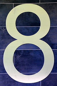 číslo, číslice, osm, 8, číslo domu, modrá