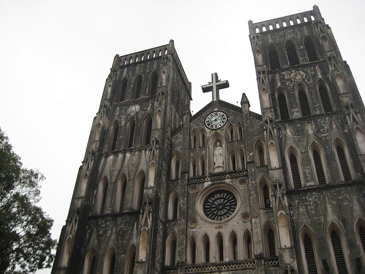 Église catholique, Hanoi, Viêt Nam, architecture, religion, Cathédrale, chrétienne