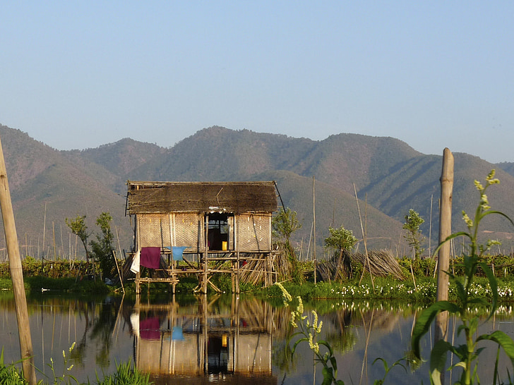 Inle lake, Burma, søen, hjem, hus, kabine, læ