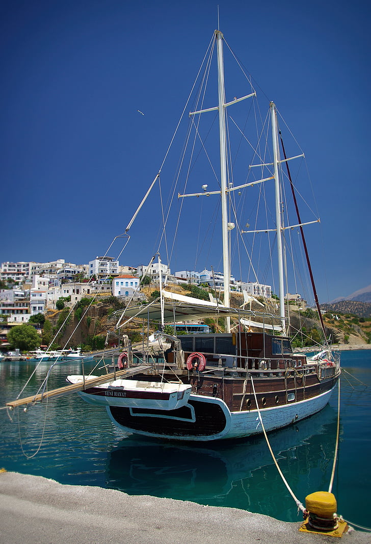 кораб, обувка, Крит, вода, повече, порт, морски кораб