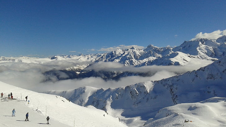 pistes d'esquí, muntanya, l'hivern, neu, vacances d'hivern, cobert de neu, Pirineus
