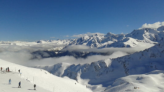 Ski, hegyi, téli, hó, téli ünnepek, havas, Pyrénées