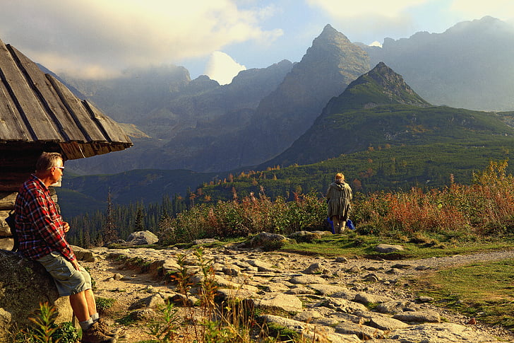 de Hoge Tatra, tatra bergen, Polen, landschap, berg, Boven, Rock