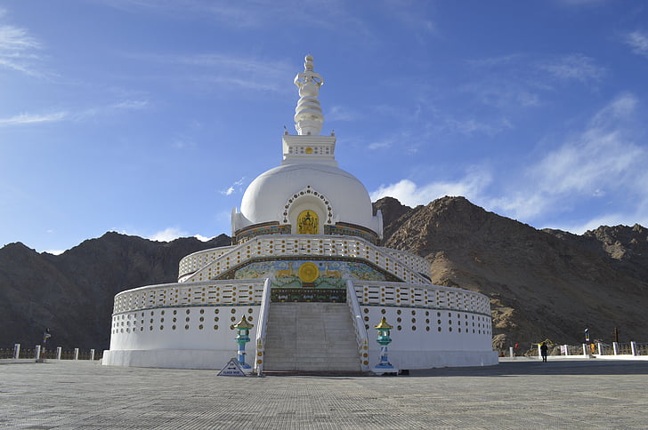 Shanti stupa, Leh, Ladakh, chrám, stupa, Buddha, India