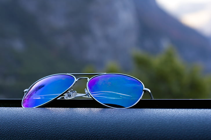 ulleres de sol, a l'exterior, blau, tons, l'estiu, vacances, oci