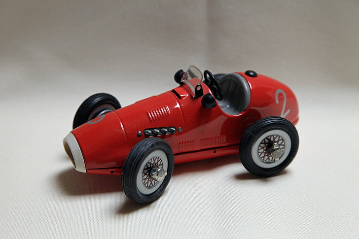 model car, racing car, red, auto