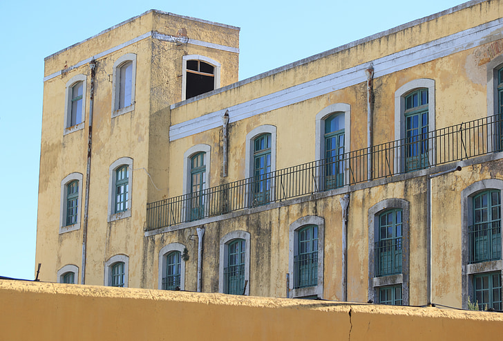 Portugalsko, Faro, budova, zeď, továrna, opuštěné, staré
