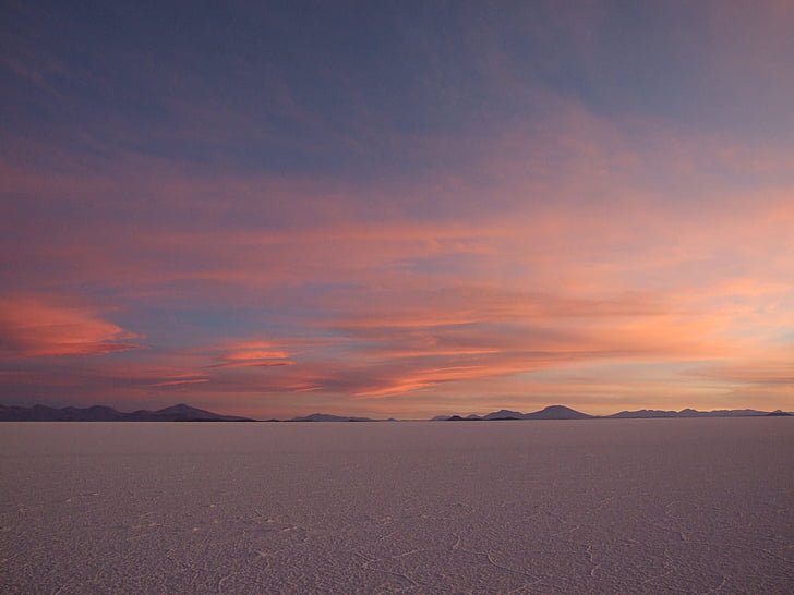 salar, Uyuni, coucher de soleil, Bolivie, tranquilité, scenics, scène tranquille
