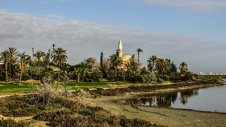 Cyprus, Larnaca, hala sultan tekke, slané jazero, mešita, osmanskej, islam