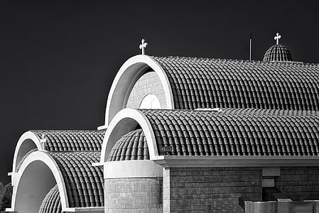 roof, roofs, black and white, cyprus, architecture, building, homes