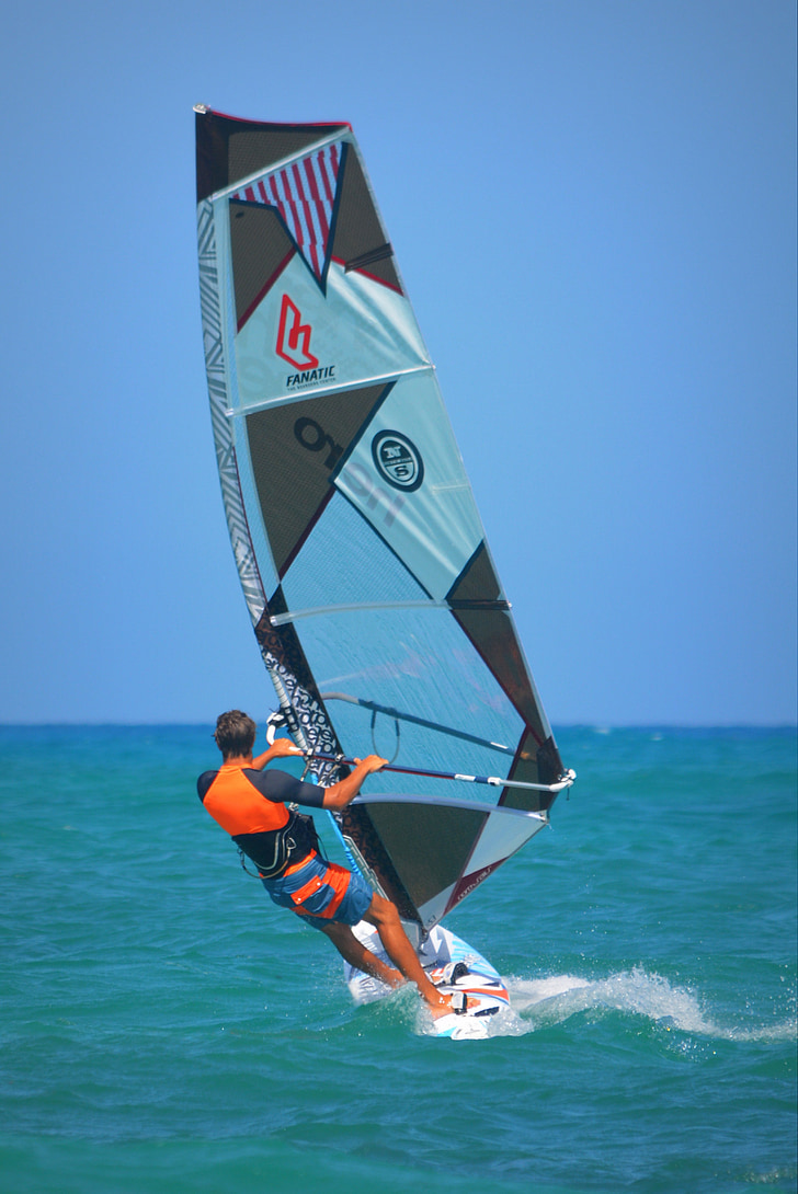 windsurfista, Mar, esports, persones, horitzó