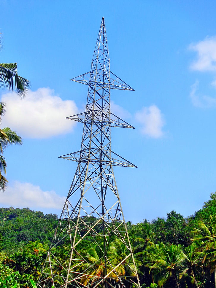 electrical tower, electricity, energy, power, tower, industry, technology