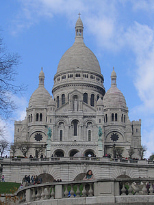 Paris, Montmartre, Sacré-coeur, Denkmal, Basilika, Basilika des Heiligen Herzens, Frankreich