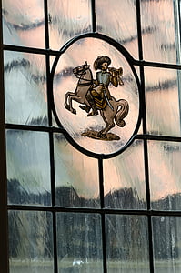 Gebrandschilderd glas, venster, Rider, paard, Hannemahuis ligt, Museum, Harlingen