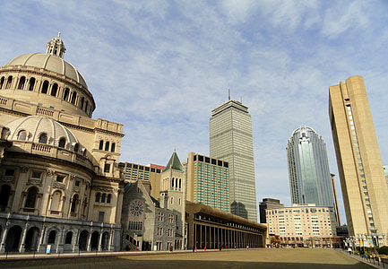 Βοστώνη, Μασαχουσέτη, πόλη, ουρανοξύστης, κτίρια, ουρανός, σύννεφα