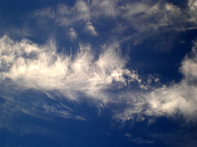 雲, ホワイト, 空, ブルー, 雰囲気, cloudscape, 明るい