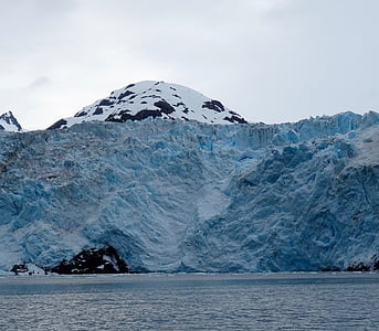 glacier, alaska, ice, water, snow, scenic, iceberg