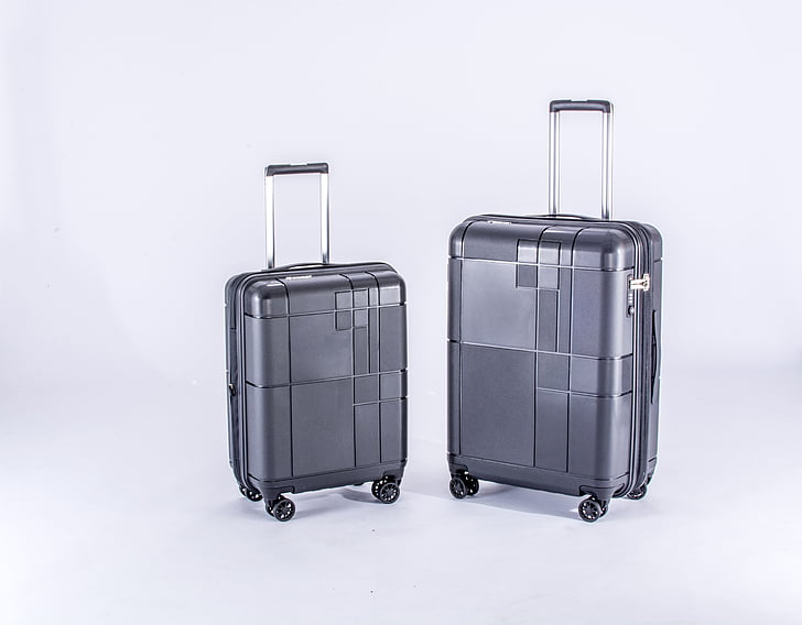 equipatges, cas, lugguages de roda, maleta, equipatge, viatges, fons blanc