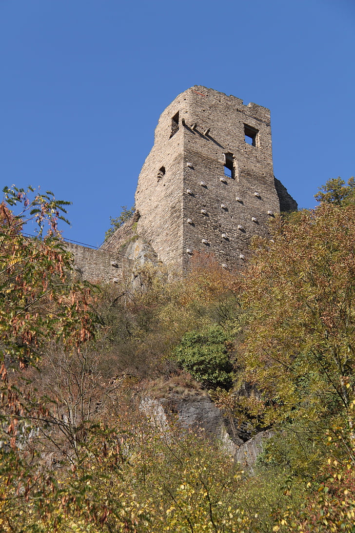 grad so, Altenahr, propad, stolp, trdnjava, stavbe, obrambo