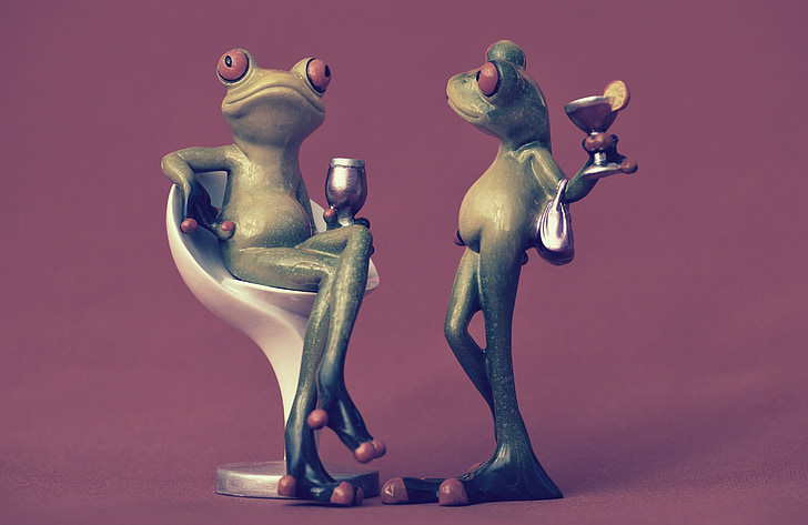 žaba, stol, udobno, za dva, pijača, vino, namočeno
