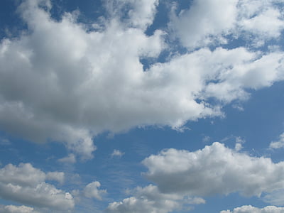 zila, debesis, mākoņi, skaidrs, laika apstākļi, debesis, meteoroloģija
