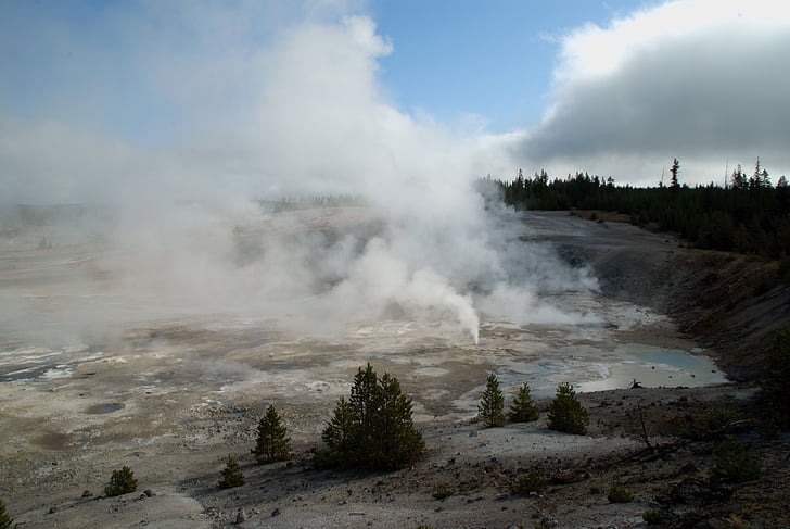 Yellowstone, Hot springs, táj, természet, nemzeti, Park