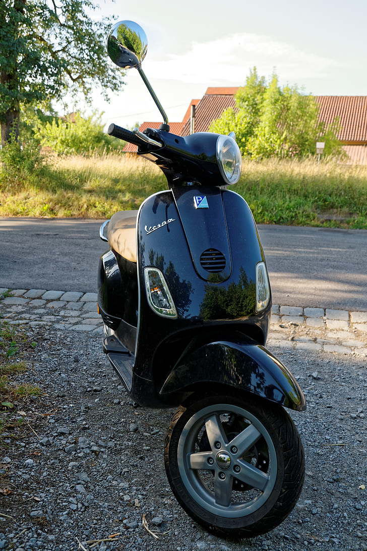 Piaggio, moped, roller, motor scooter, Vespa, kjøretøy, hjul