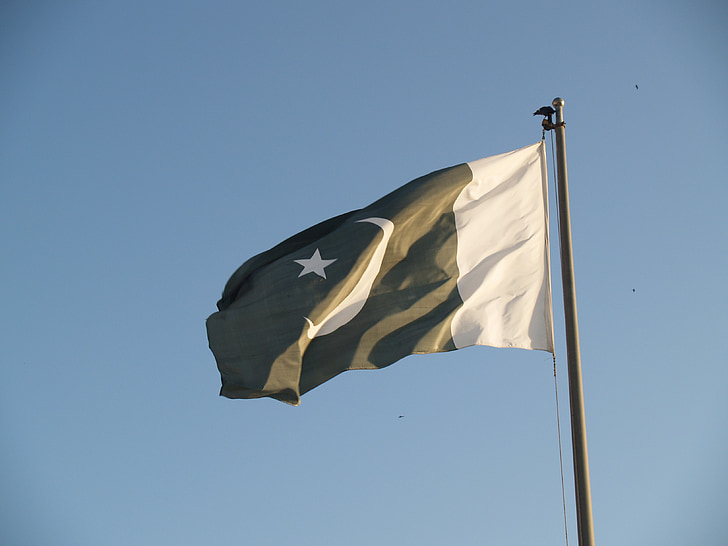 vlag, van, Pakistan, nationale, Dom, patriottisme, blauw