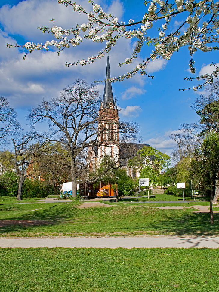 Darmstadt, Hesse, Německo, p. zahrádka, zahrada, parku, jaro