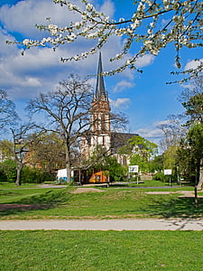 Darmstadt, Hesse, Německo, p. zahrádka, zahrada, parku, jaro