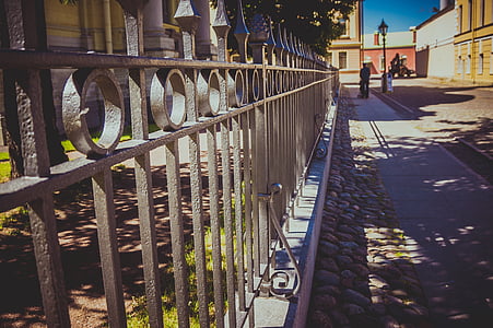 cerca, rua, jardim, St. petersburg Rússia, cidade velha, arquitetura, ao ar livre