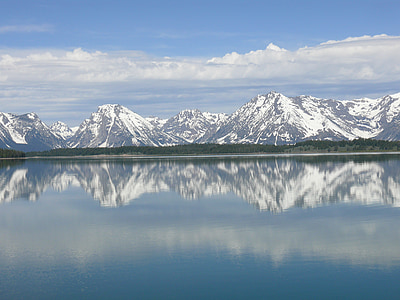 Lewis jezioro, Yellowstone, wody, góry, góry, park narodowy