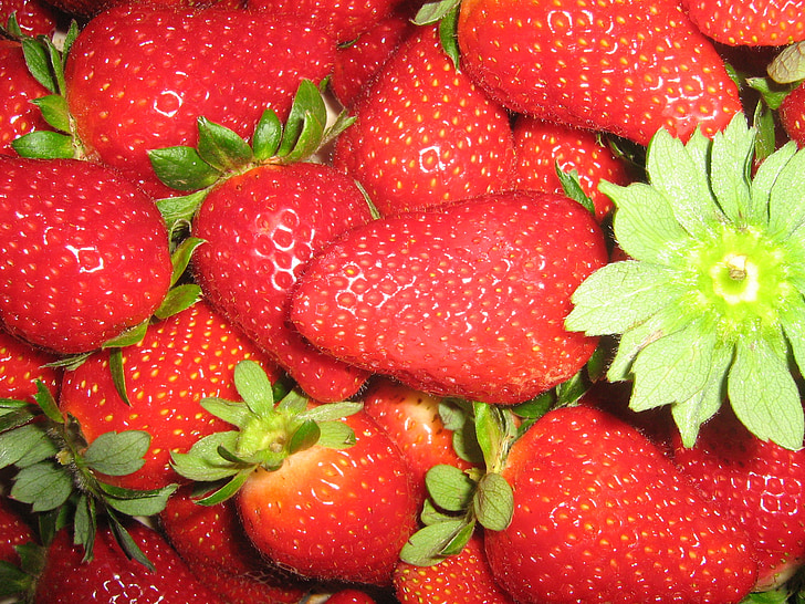 jordbær, rød, lækker, Sød, frugter, sommer, mad