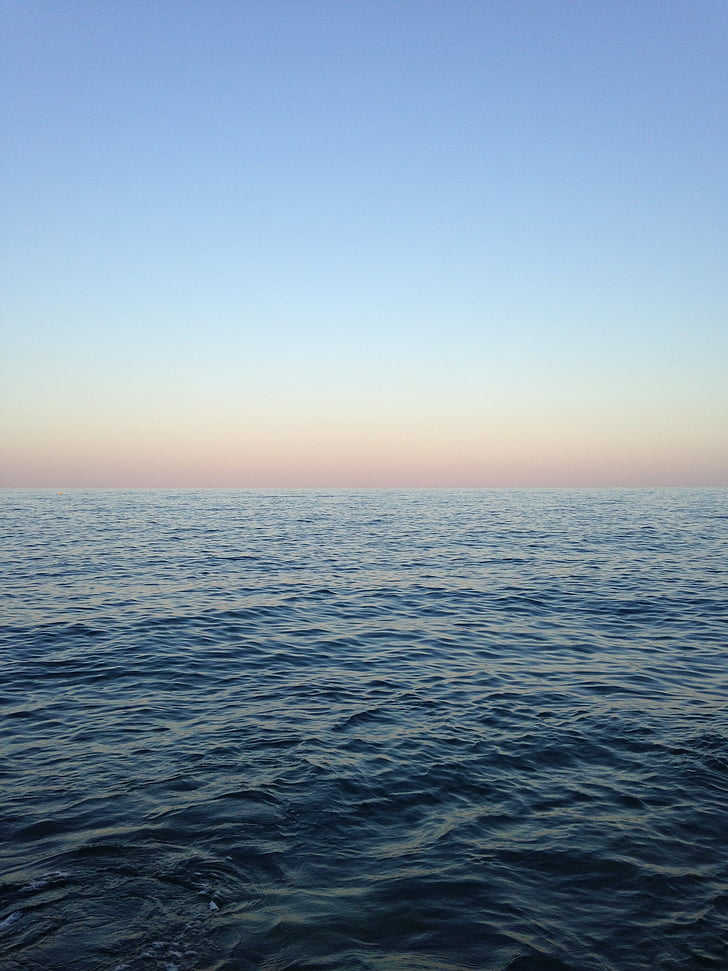 хоризонт, океан, море, морски пейзаж, вода, природата, синьо