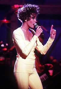 Whitney houston, cantant, animador, cant, realitzar, rendiment, Concert