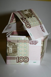 pengar, rubel, räkningar, 100 rubel