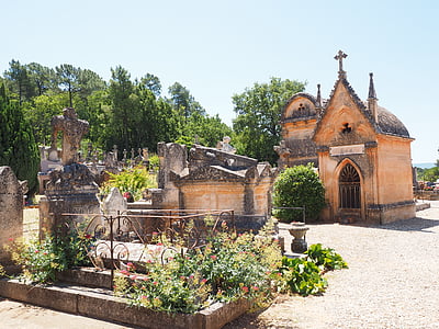 krypta, Rodinná krypta, cintorín, hroby, náhrobok, starý cintorín, Roussillon