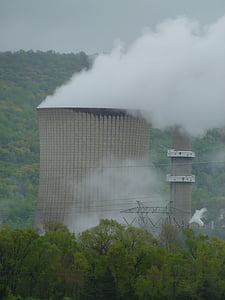 planta d'energia, vapor, fum, poder, electricitat, industrial, indústria