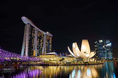 Singapore, Aziatische, reizen, stedelijke, het platform, mooie, gebouw