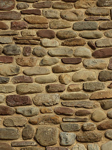 đá, đá, đá cuội, bức tường, kết cấu, nhiều màu