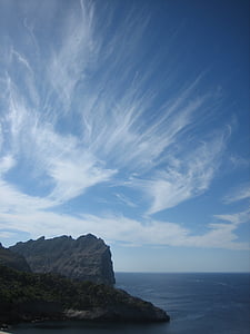 Mallorca, langit, laut, awan, matahari dan laut, Mediterania, mirroring