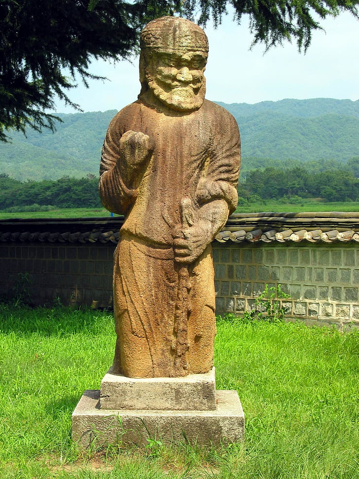 Gwaereung, statue de Pierre, Corée, Racing, statue de, l’Asie, bouddhisme