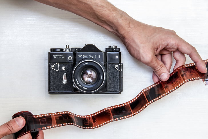antyk, kamery, Classic, film, ujemny, fotografii, Vintage