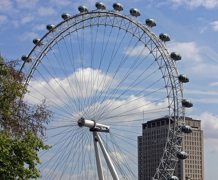 London Eye-maailmanpyörä, Millennium Wheel, pyörän, Lontoo, muistomerkki, Iso, rakenne