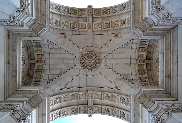 아치 밑의 통로, 돔, 문화 유산, 리스본, 천장, 아키텍처, 포르투갈