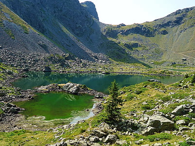 sjöar, Mountain, sommar, landskap, naturen, Alperna, Frankrike