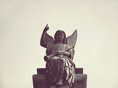 angel, statue, sculpture, figure, religion, monument, cemetery
