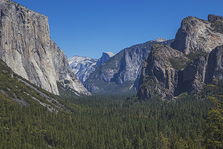 yosemite, mountain, half dome, nature, park, california, national