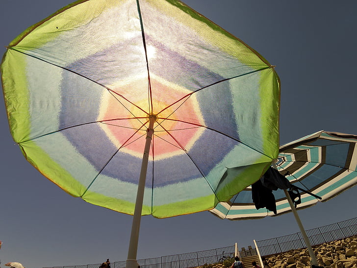 umbrellas, summer, sea, holiday, sun, beach umbrella, beach