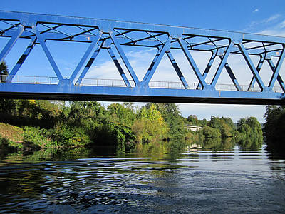 Bridge, Saar, Saarbrücken, sông, đường sắt, vượt qua, nước